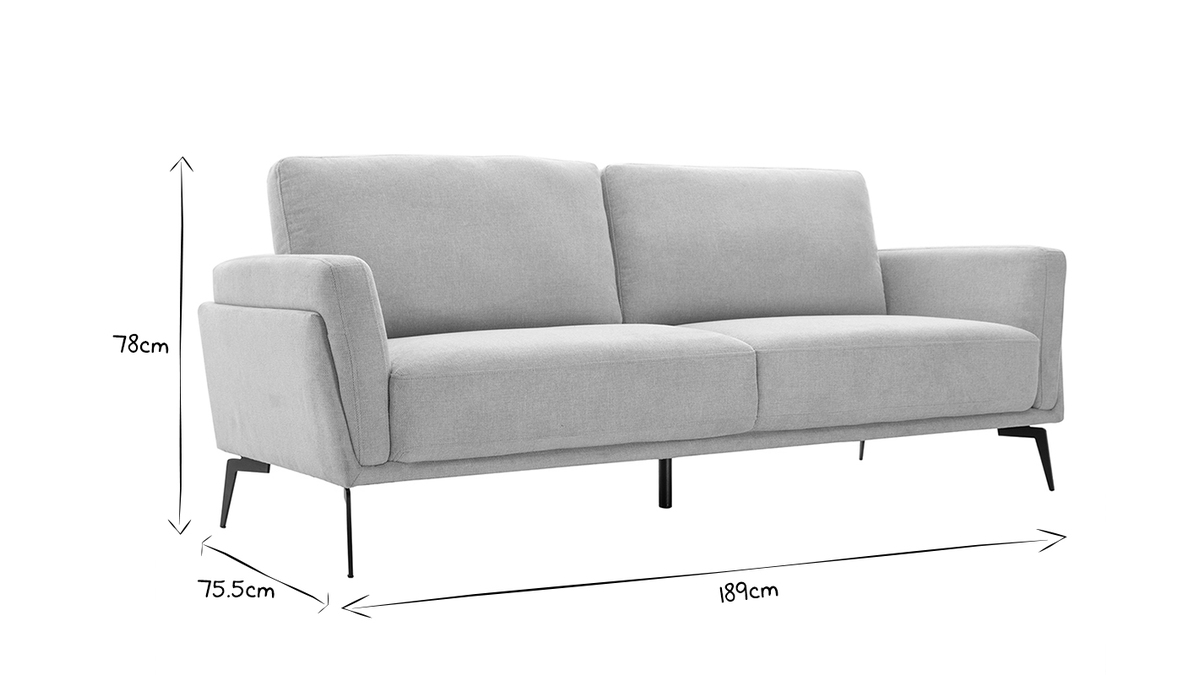 Design-Sofa mit Stoff im Samtdesign Beige 3-Sitzer MOSCO