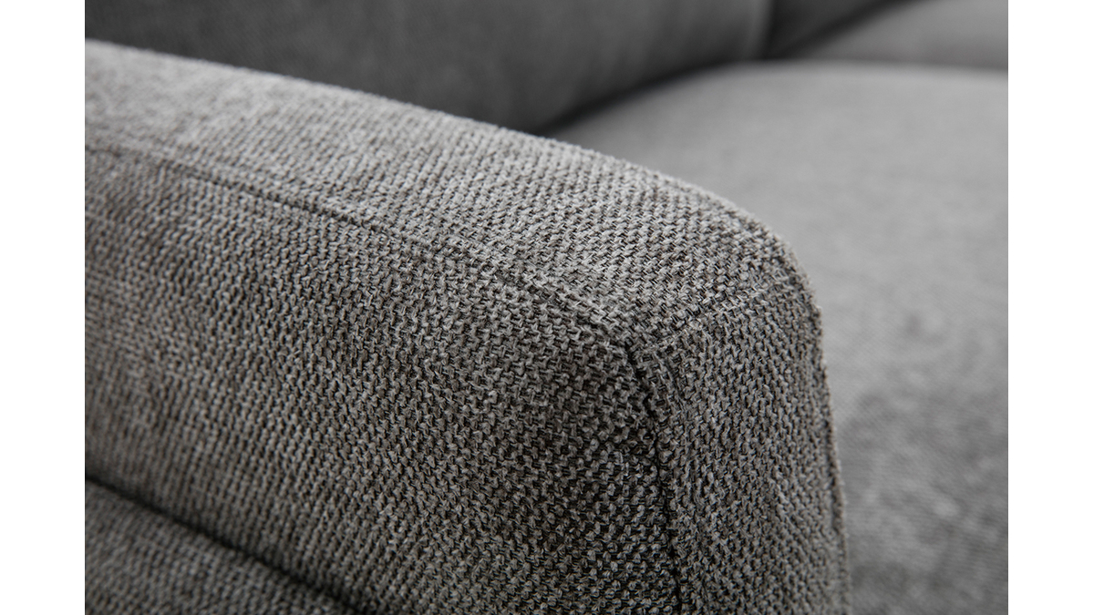 Design-Sofa mit Stoff im Samtdesign Grau 3-Sitzer MOSCO