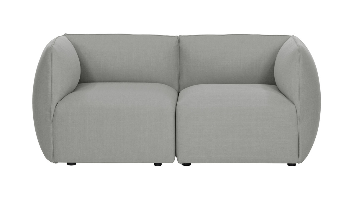 Design-Sofa Modular Grau 2-Sitzer MODULO