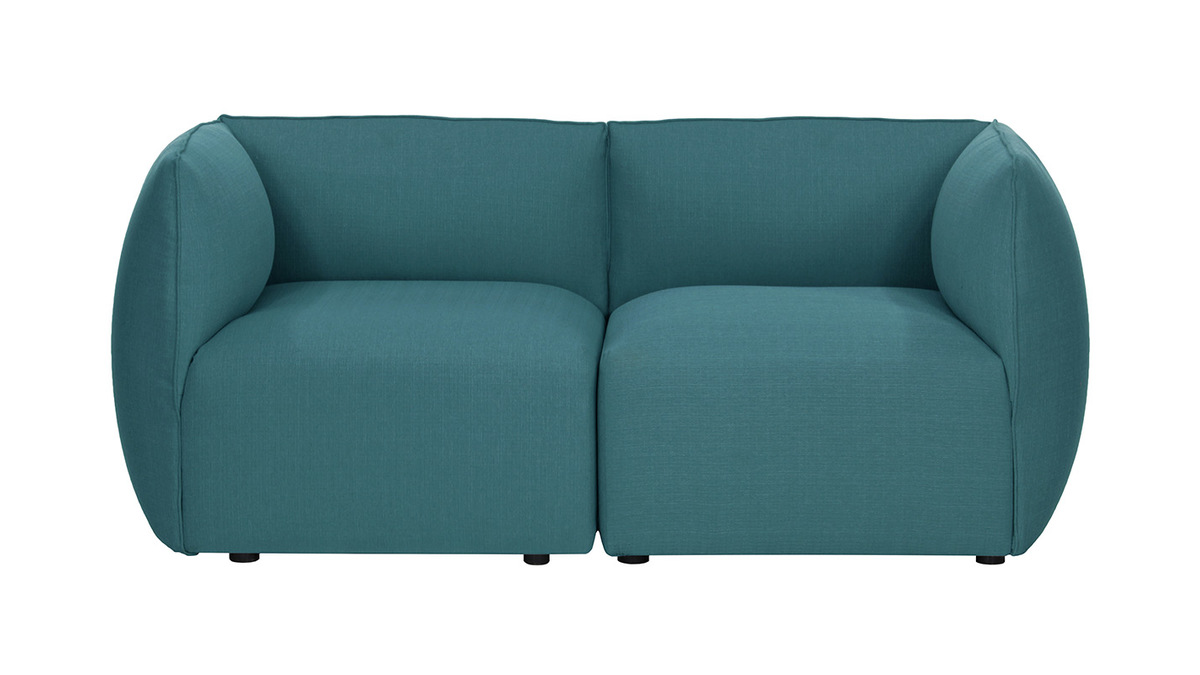 Design-Sofa Modular Stoff Blaugrn 2-Sitzer MODULO