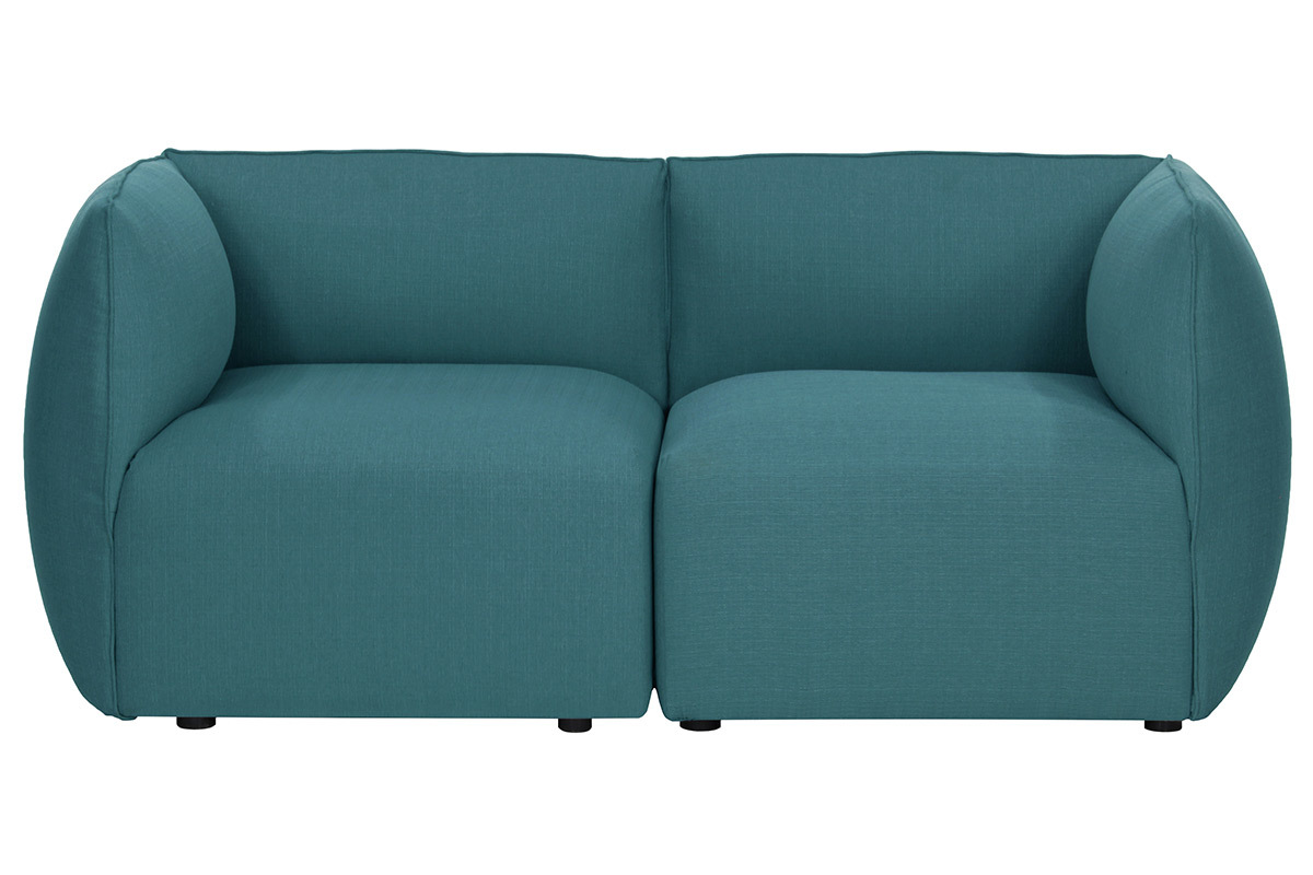 Design-Sofa Modular Stoff Blaugr�n 2-Sitzer MODULO