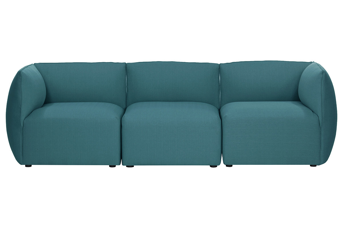 Design-Sofa Modular Stoff Blaugr�n 3-Sitzer MODULO