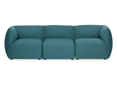Design-Sofa Modular Stoff Blaugr&uuml;n 3-Sitzer MODULO