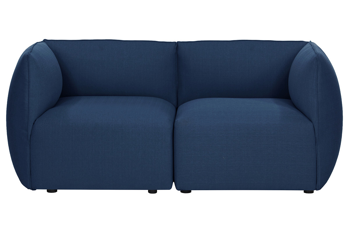 Design-Sofa Modular Stoff Dunkelblau 2-Sitzer MODULO