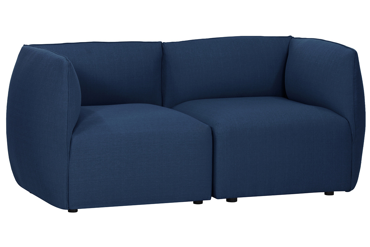 Design-Sofa Modular Stoff Dunkelblau 2-Sitzer MODULO
