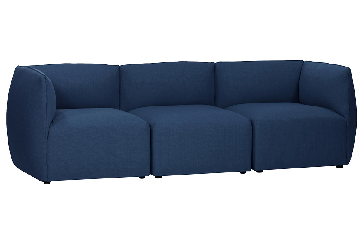 Design-Sofa Modular Stoff Dunkelblau 3-Sitzer MODULO