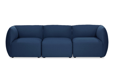 Design-Sofa Modular Stoff Dunkelblau 3-Sitzer MODULO