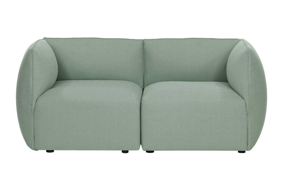 Design-Sofa Modular Stoff Gletscherblau 2-Sitzer MODULO