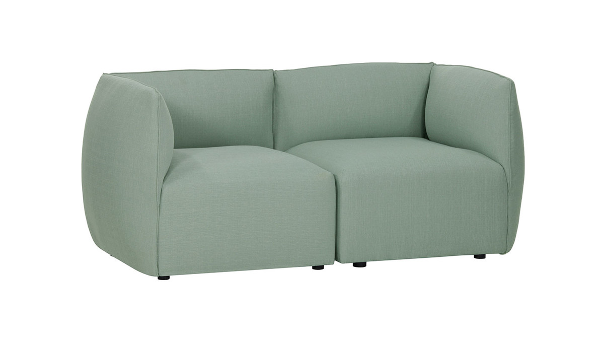 Design-Sofa Modular Stoff Gletscherblau 2-Sitzer MODULO