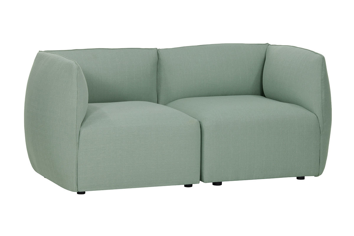 Design-Sofa Modular Stoff Gletscherblau 2-Sitzer MODULO