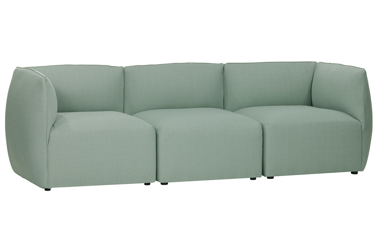 Design-Sofa Modular Stoff Gletscherblau 3-Sitzer MODULO
