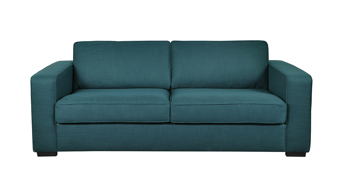 Design-Sofa pfauenblauem Stoff 3-Sitzer GOTTA