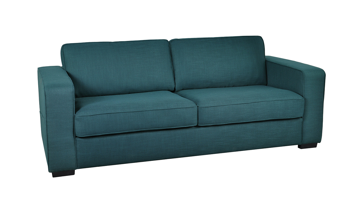 Design-Sofa pfauenblauem Stoff 3-Sitzer GOTTA