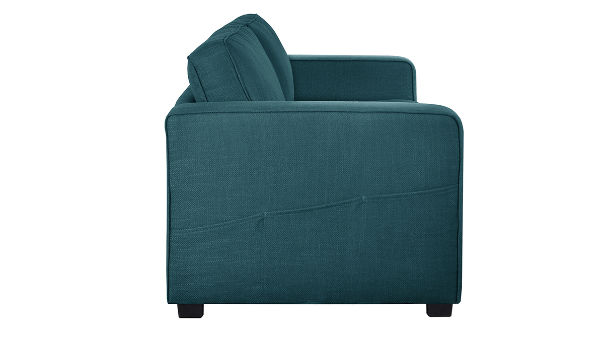Design-Sofa pfauenblauem Stoff 3-Sitzer GOTTA