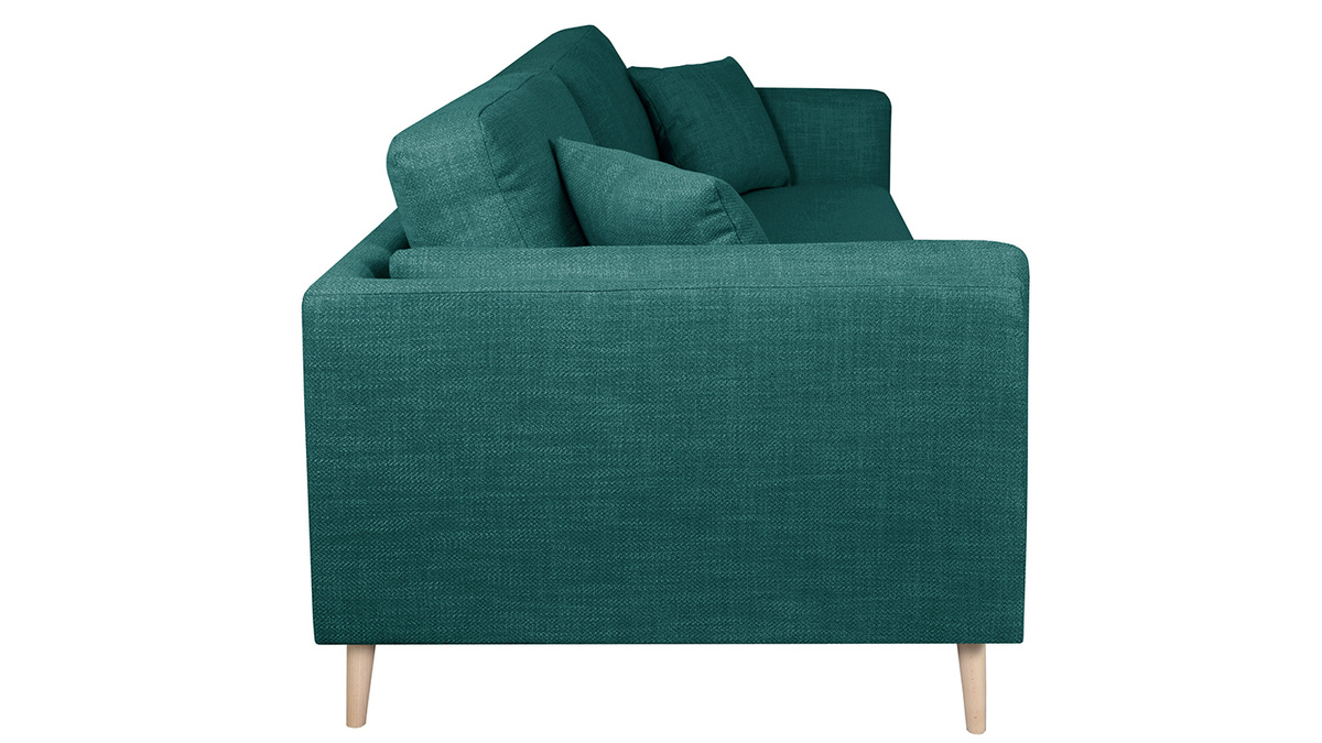 Design-Sofa pfauenblauem Stoff 3-Sitzer VOGUE