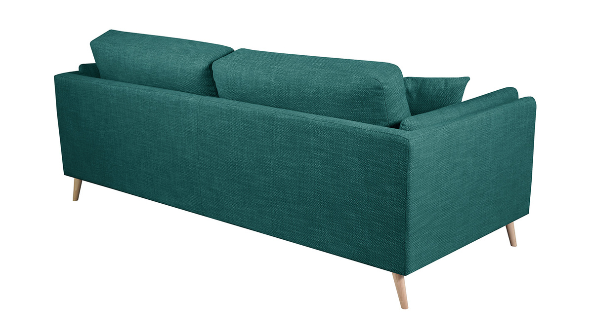 Design-Sofa pfauenblauem Stoff 3-Sitzer VOGUE