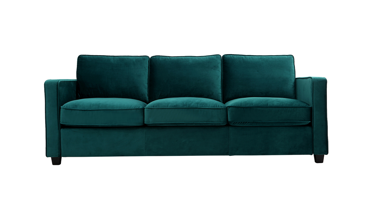 Design-Sofa Samt Smaragdgrn 3-Sitzer BROOKLYN