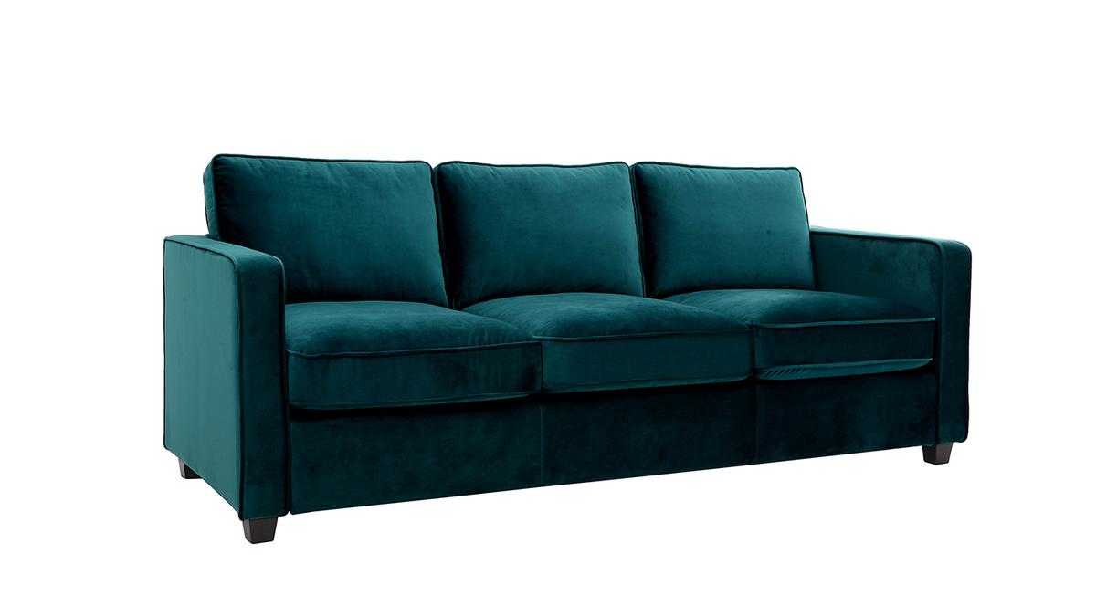 Design-Sofa Samt Smaragdgrn 3-Sitzer BROOKLYN