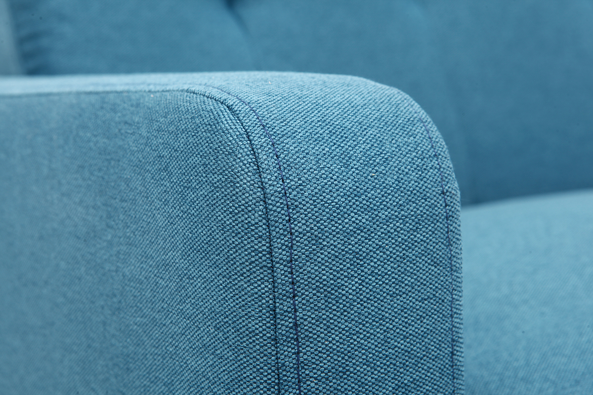 Design-Sofa skandinavisch blaugrner Stoff 3-Sitzer LUNA