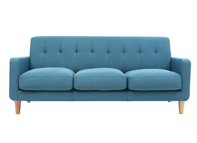 Design-Sofa skandinavisch blaugr&uuml;ner Stoff 3-Sitzer LUNA