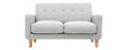Design-Sofa skandinavisch hellgrauer Stoff 2-Sitzer LUNA
