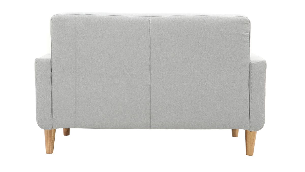 Design-Sofa skandinavisch hellgrauer Stoff 2-Sitzer LUNA