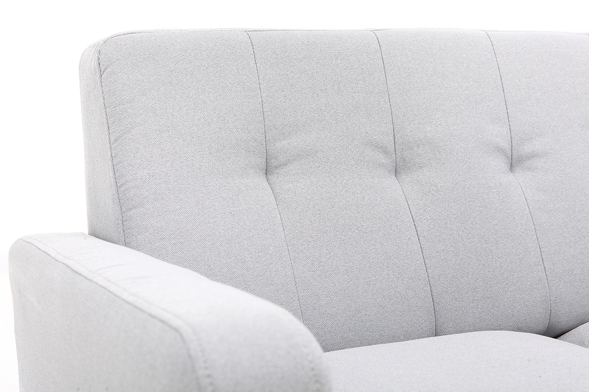 Design-Sofa skandinavisch hellgrauer Stoff 3-Sitzer LUNA