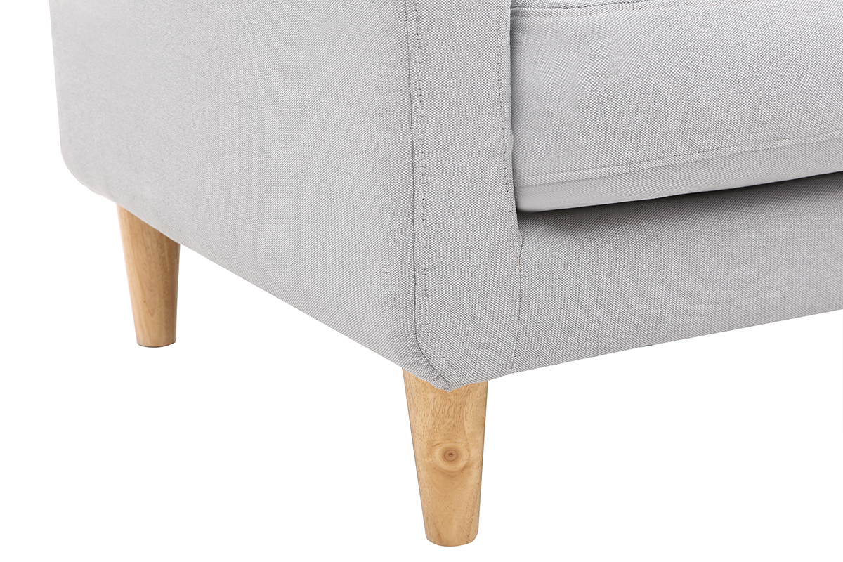 Design-Sofa skandinavisch hellgrauer Stoff 3-Sitzer LUNA
