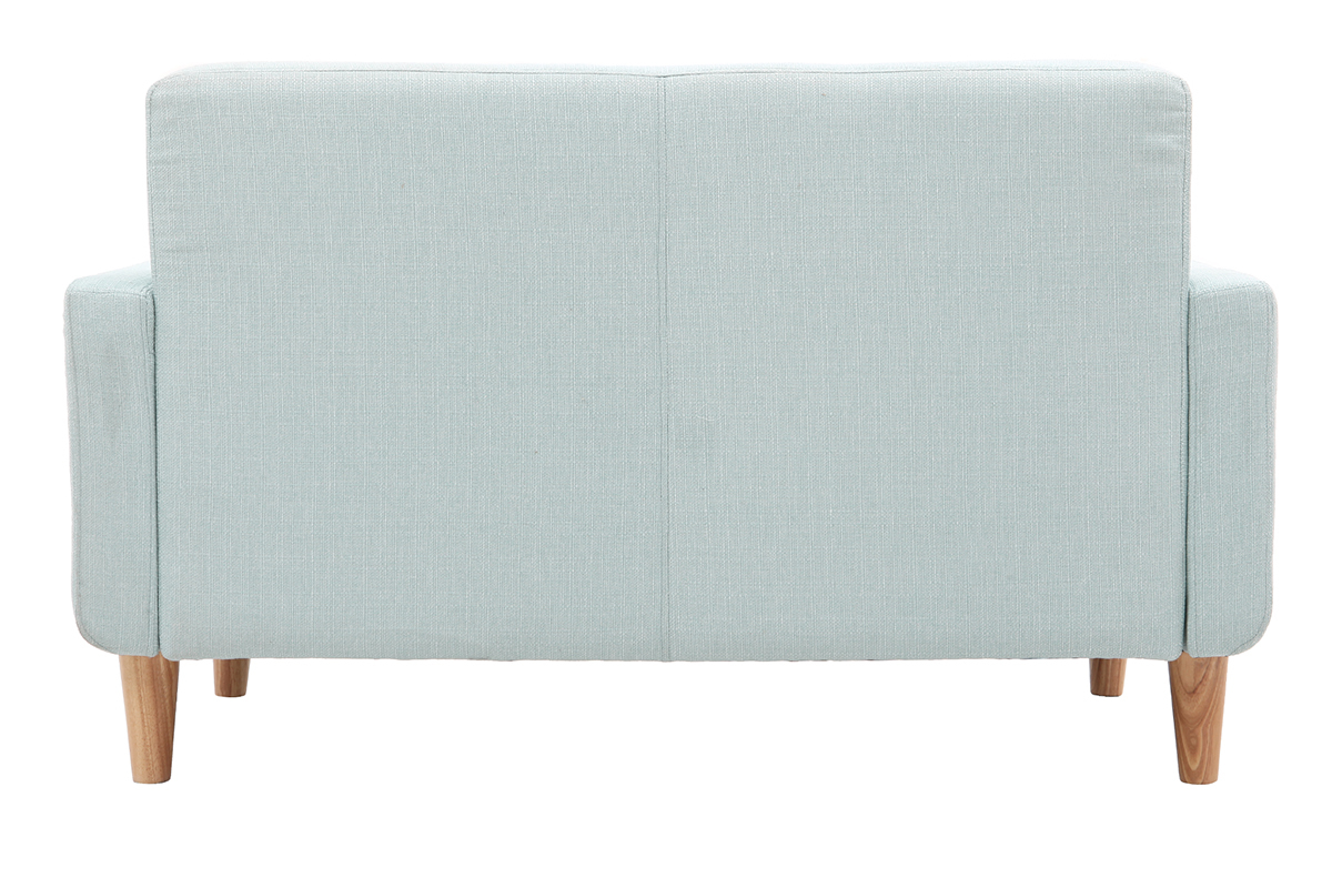 Design-Sofa skandinavisch lagunenblauer Stoff 2-Sitzer LUNA