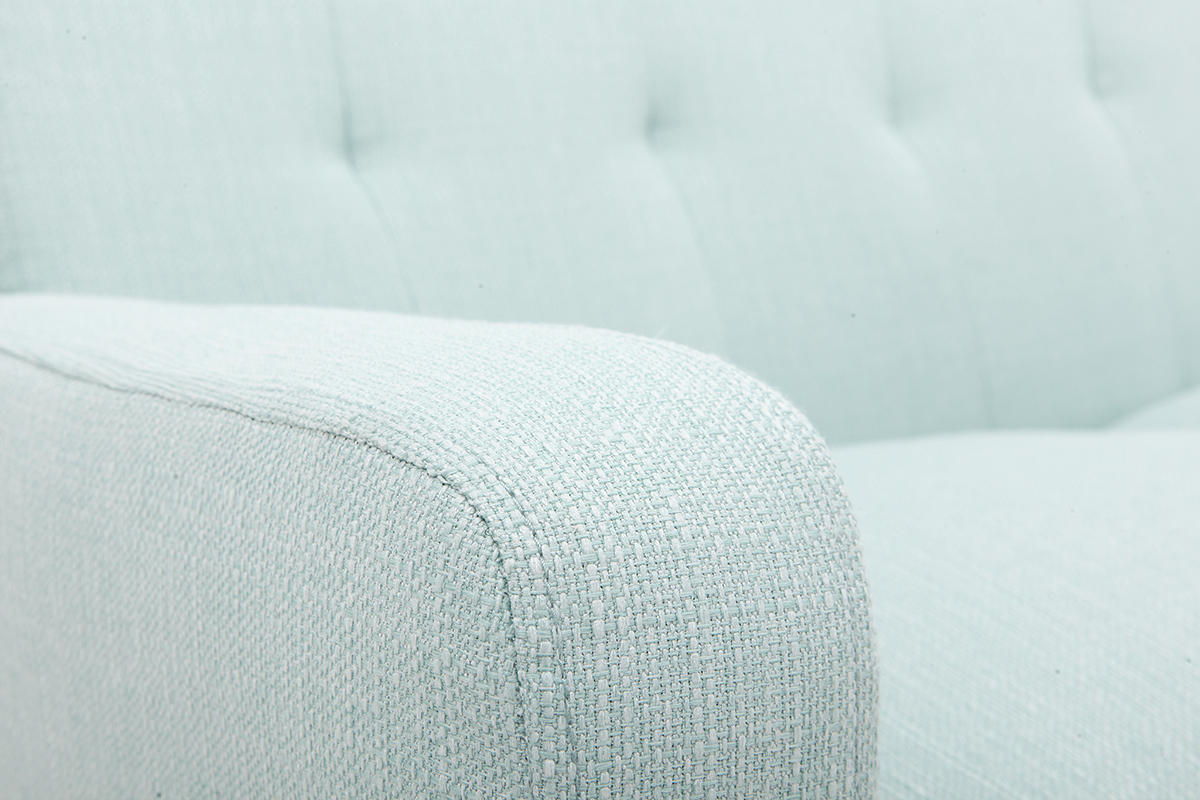 Design-Sofa skandinavisch lagunenblauer Stoff 3-Sitzer LUNA