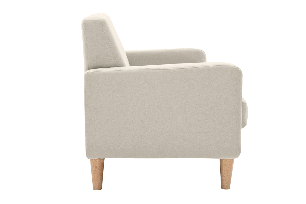 Design-Sofa skandinavisch naturfarbener Stoff 2-Sitzer LUNA