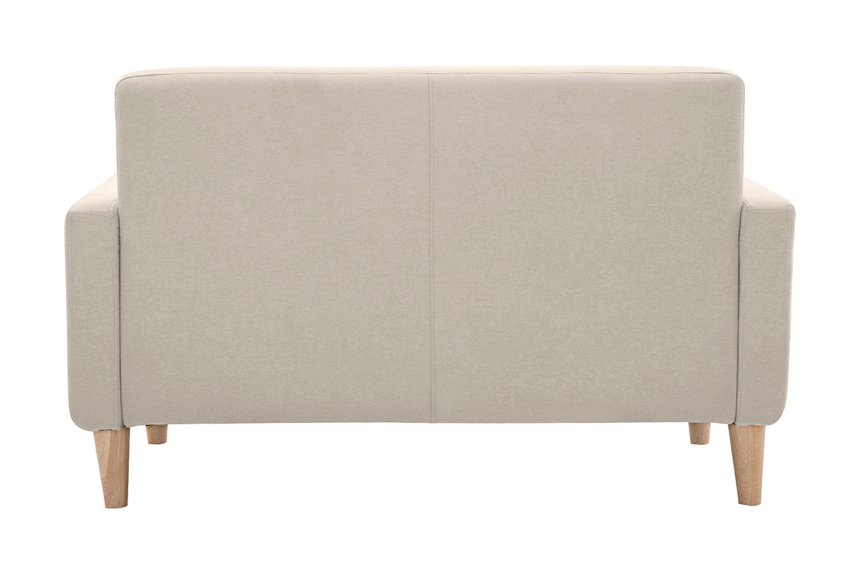 Design-Sofa skandinavisch naturfarbener Stoff 2-Sitzer LUNA