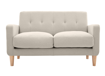 Design-Sofa skandinavisch naturfarbener Stoff 2-Sitzer LUNA - Design-Sofa skandinavisch naturfarbener Stoff 2-Sitzer LUNA