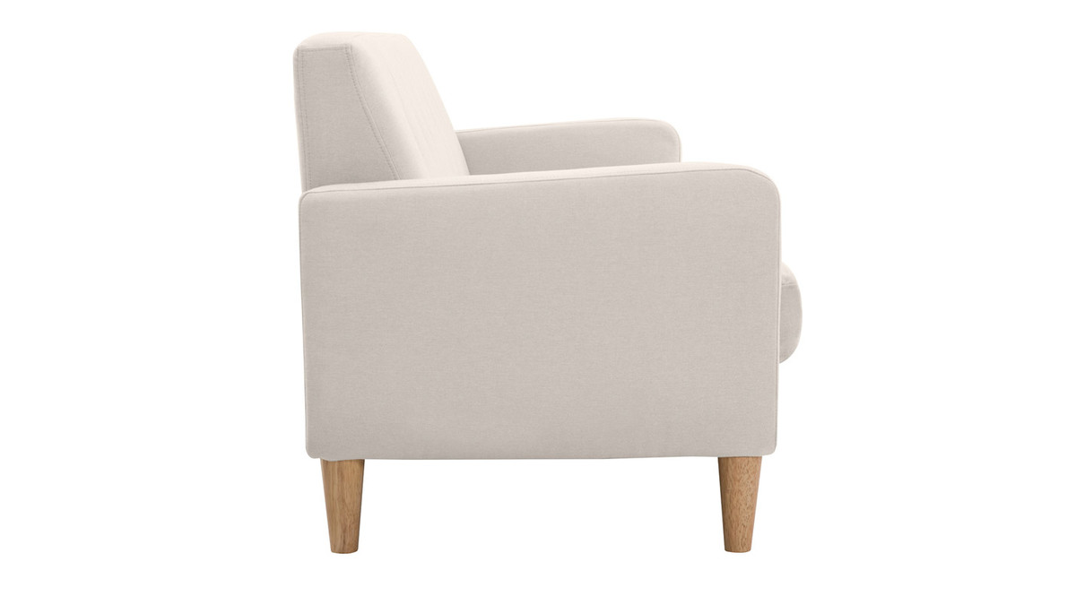 Design-Sofa skandinavisch naturfarbener Stoff 3-Sitzer LUNA
