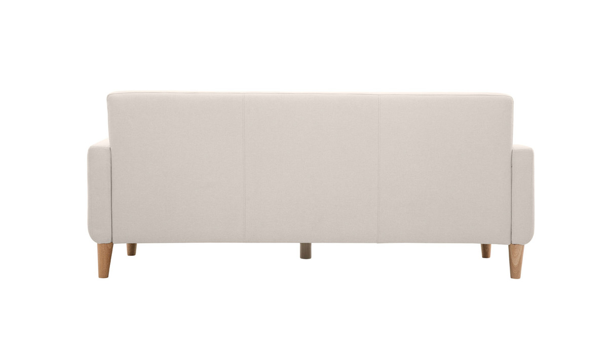 Design-Sofa skandinavisch naturfarbener Stoff 3-Sitzer LUNA
