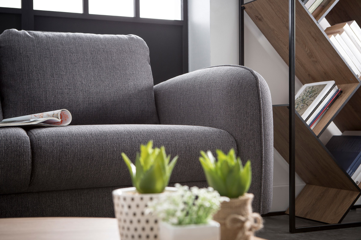 Design-Sofa Stoff Dunkelgrau 3-Sitzer SIDI