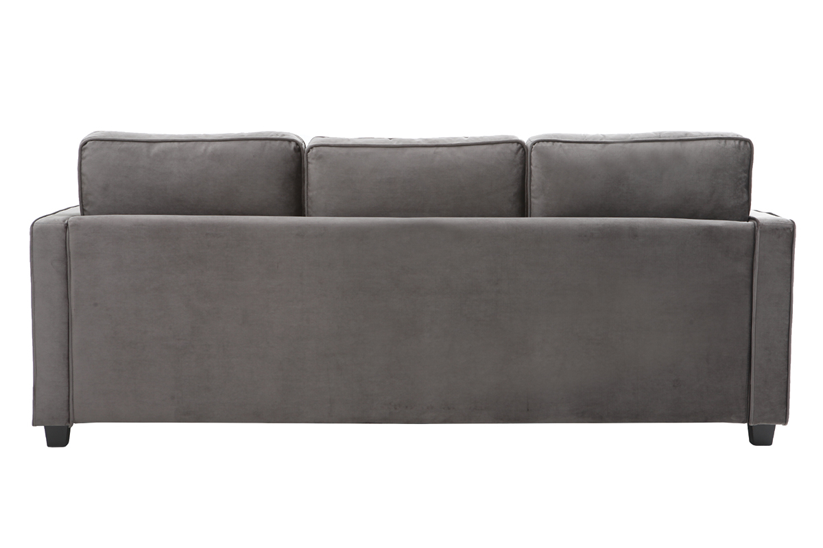 Design-Sofa Velours Dunkelgrau 3-Sitzer BROOKLYN