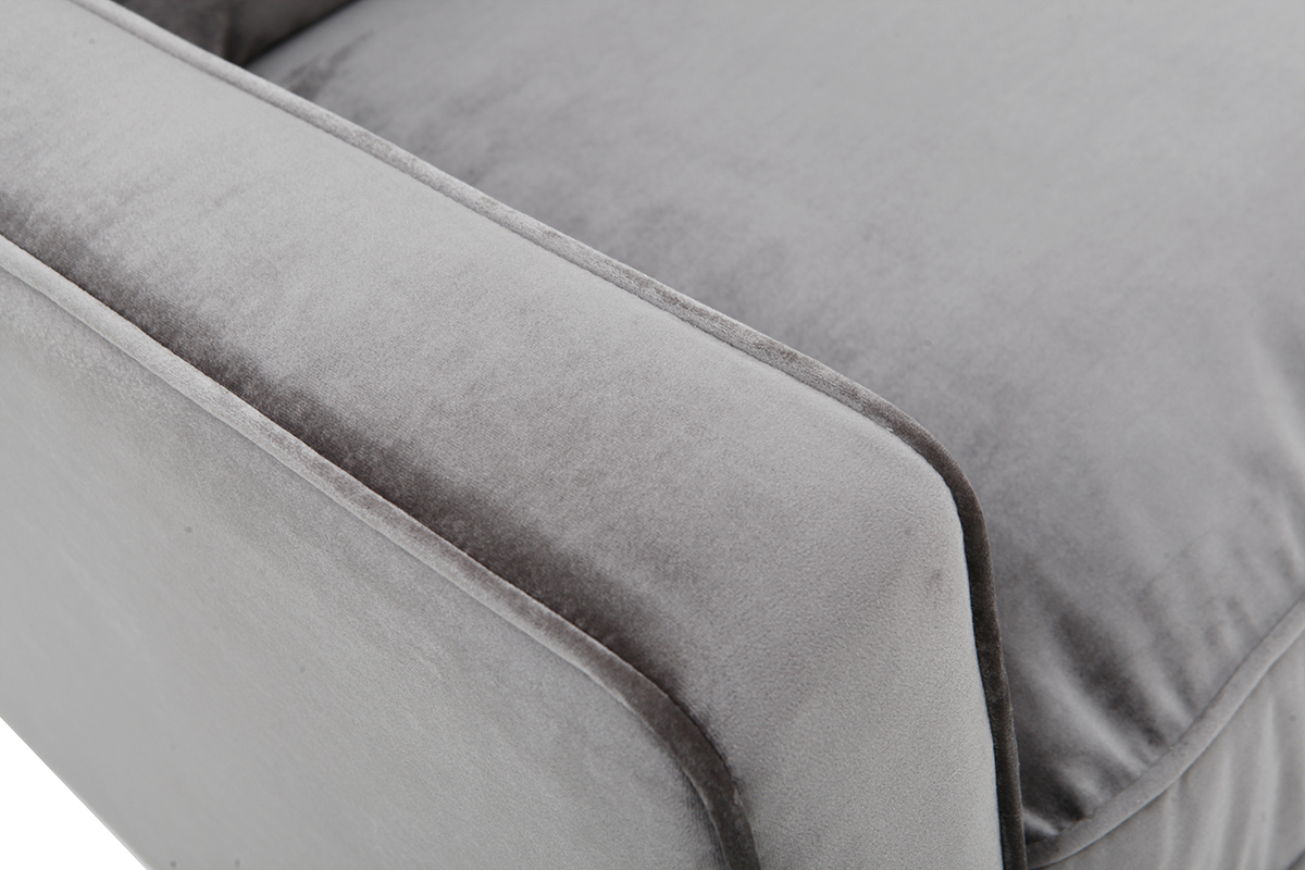 Design-Sofa Velours Dunkelgrau 3-Sitzer BROOKLYN