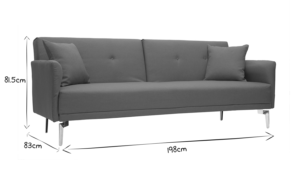 Design-Sofa verstellbar 3 Pltze Hellgrau ELIN