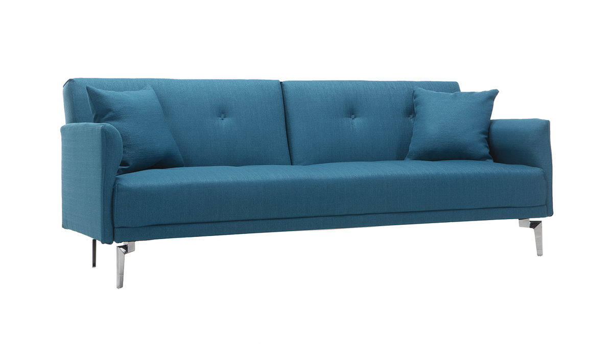 Design-Sofa verstellbar 3 Pltze Petrolblau ELIN