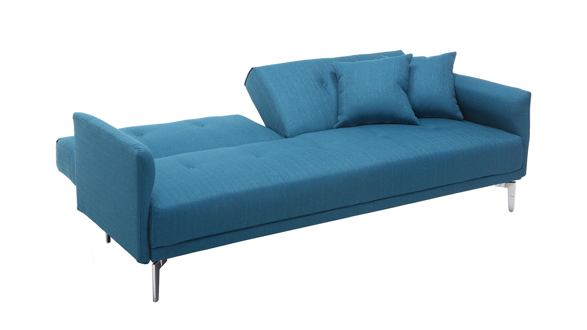 Design-Sofa verstellbar 3 Pltze Petrolblau ELIN