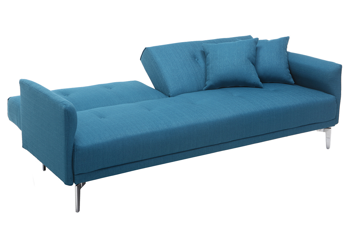 Design-Sofa verstellbar 3 Pltze Petrolblau ELIN