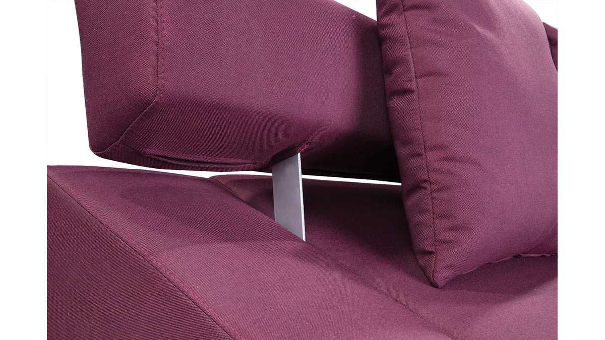 Design-Sofa verstellbar 3 Sitzpltze Pflaume MILANO