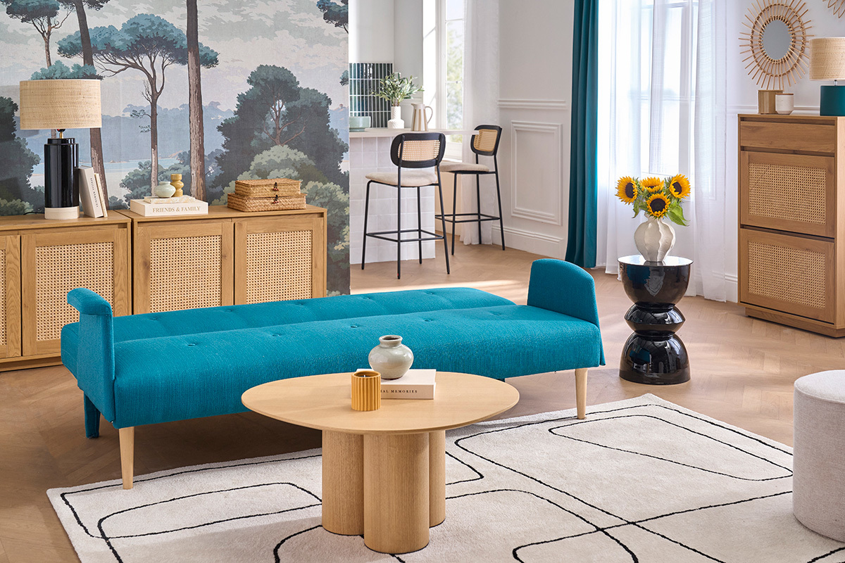 Design-Sofa verstellbar Blau OSCAR