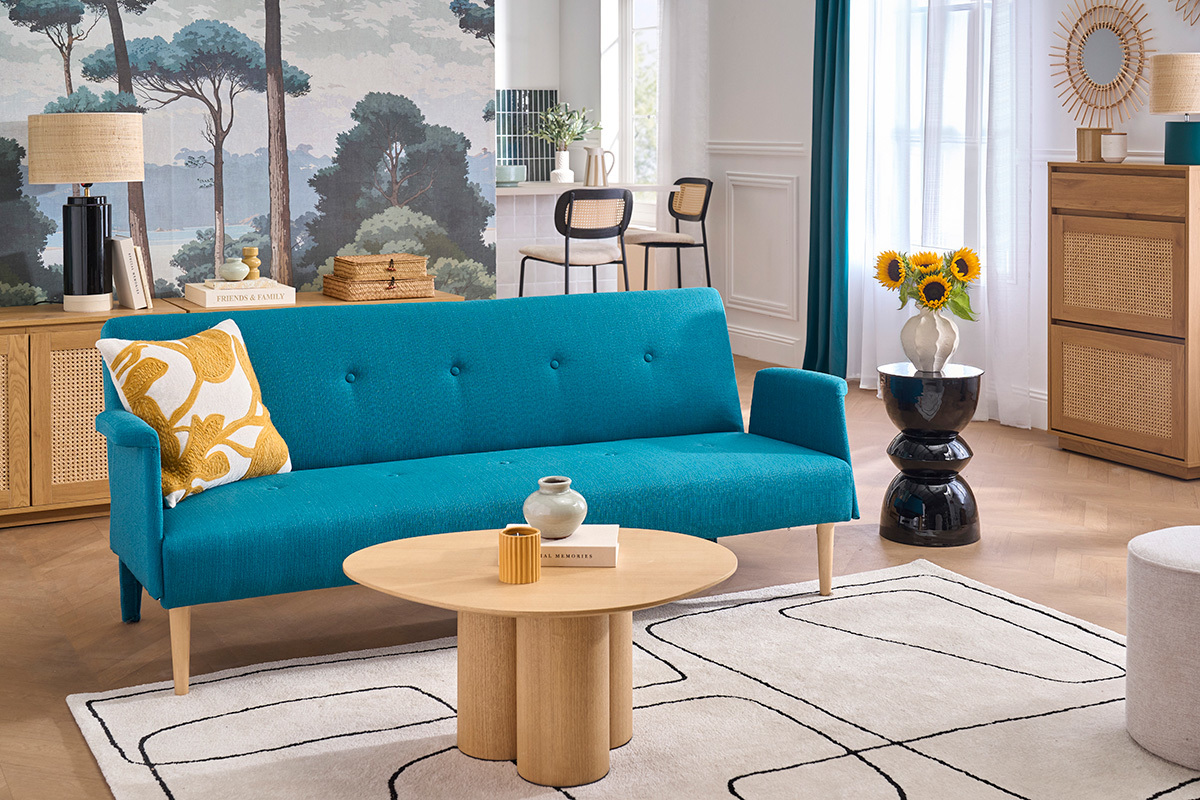 Design-Sofa verstellbar Blau OSCAR