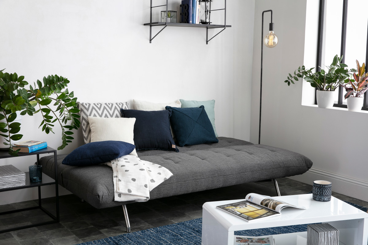 Design-Sofa verstellbar Dunkelgrau OVE