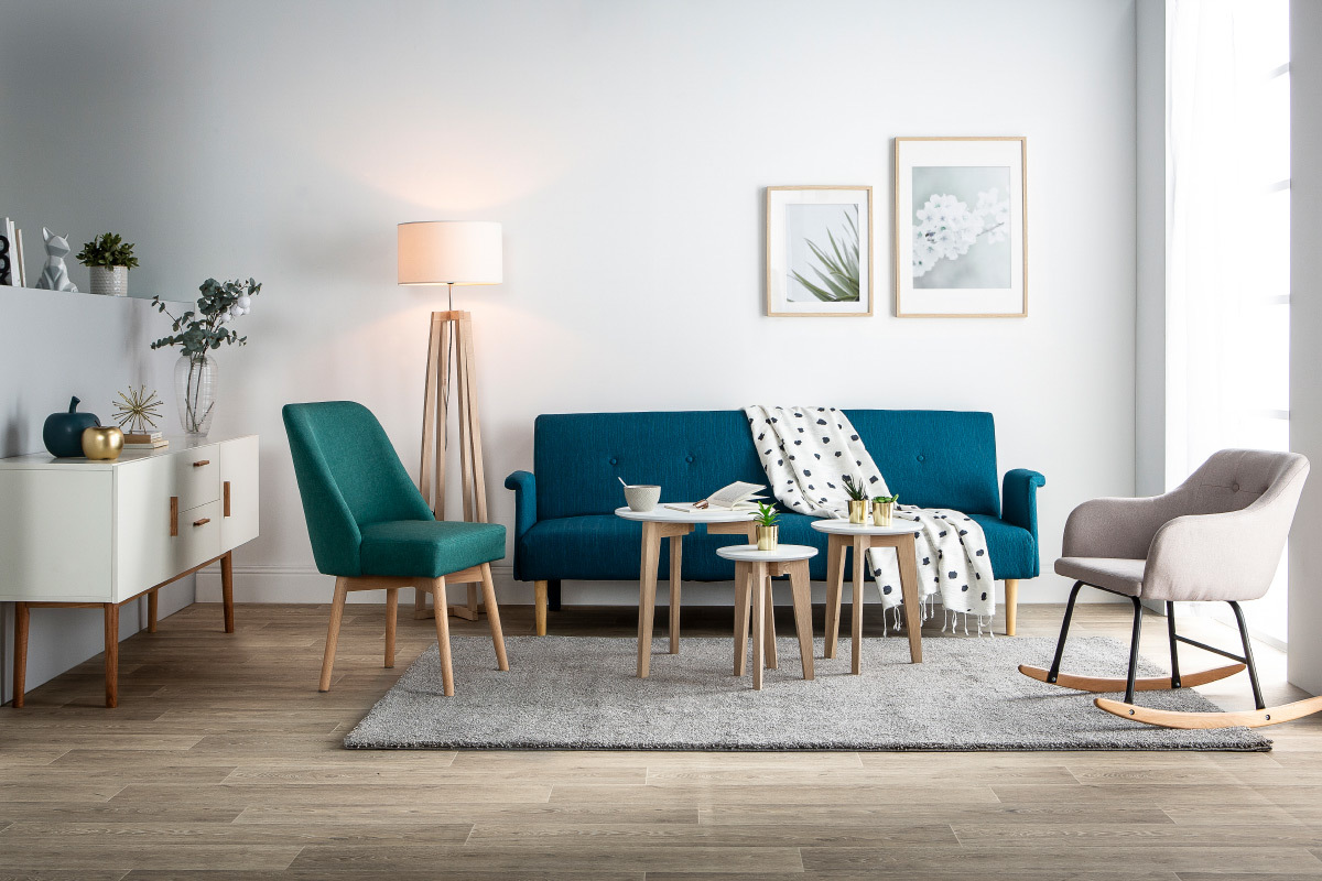 Design-Sofa verstellbar Naturfarben OSCAR
