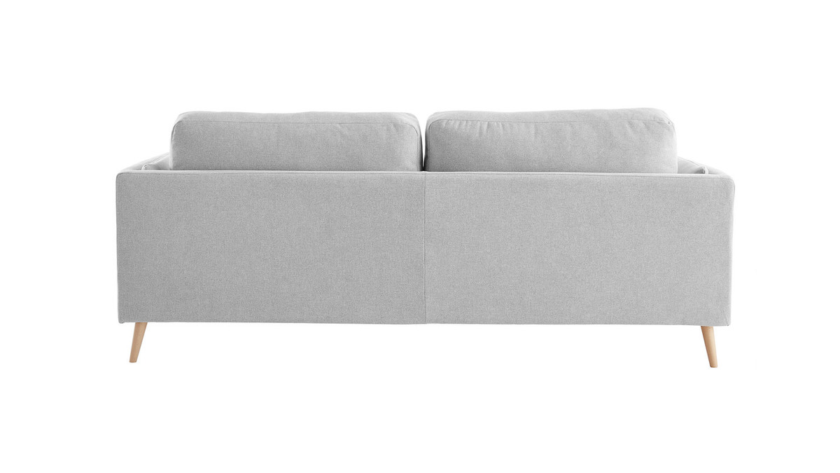 Design-Sofa VOGUE drei Sitze aus hellgrauem Samt