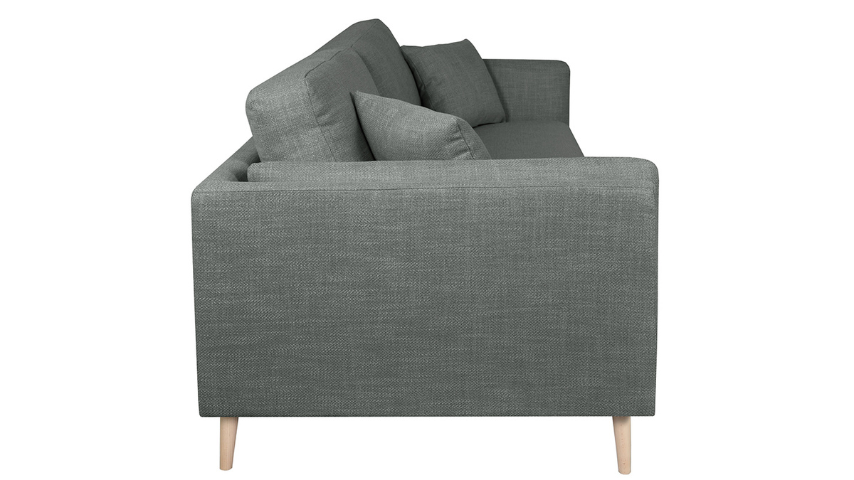 Design-Sofa VOGUE drei Sitze mit anthrazitgrauem Stoff
