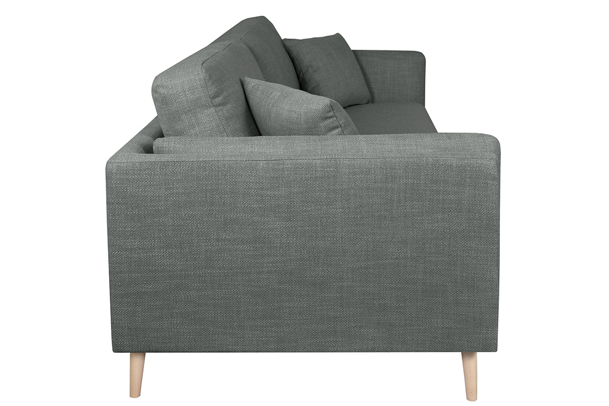 Design-Sofa VOGUE drei Sitze mit anthrazitgrauem Stoff